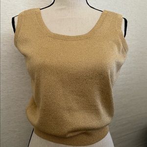 ST JOHN BY MARIE GRAY gold knit scoop neck top